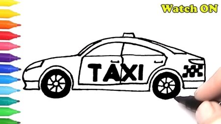 Такси машинки карандашом