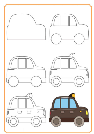 Рисуем машину спереди с детьми