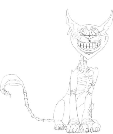 Рисунок Чеширского кота легко