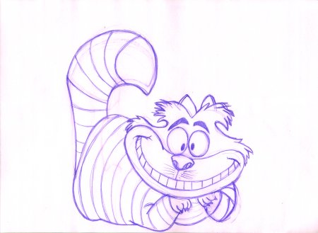Как нарисовать кота из Алисы в стране чудес карандашом