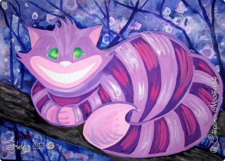 Чеширский кот карандашом для срисовки