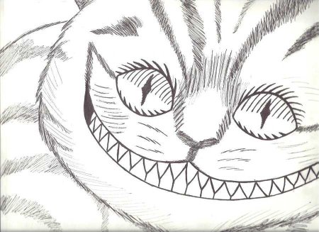 Чеширский кот для срисовки