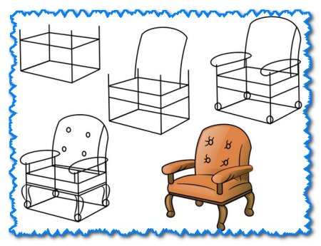 Нарисовать стул сбоку