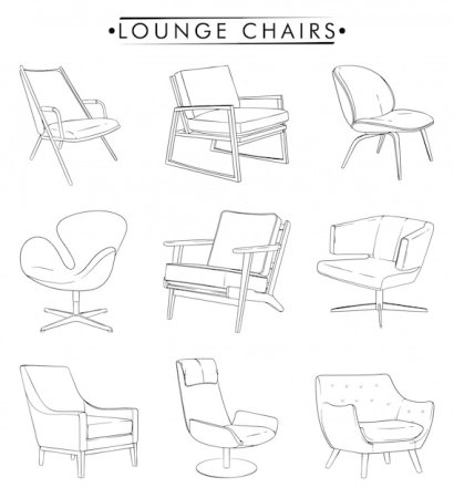 Зарисовки предметов мебели