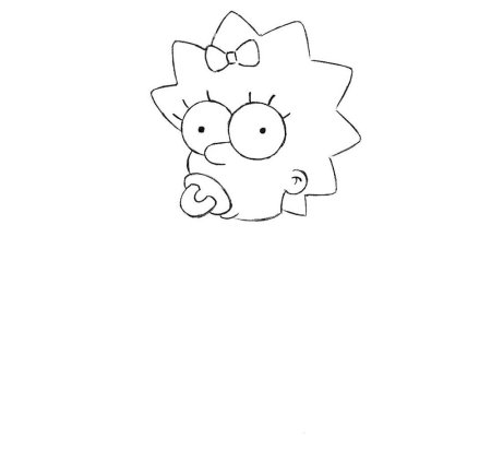 Рисунок легкий симпсоны Мэгги