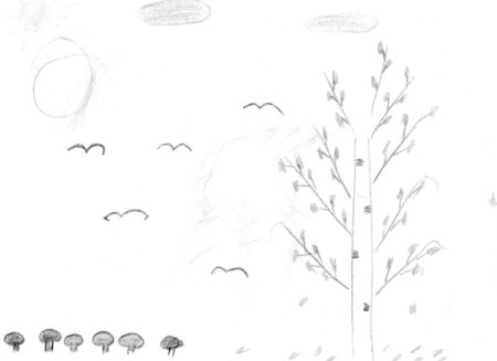 Этапы рисования пейзажа для детей