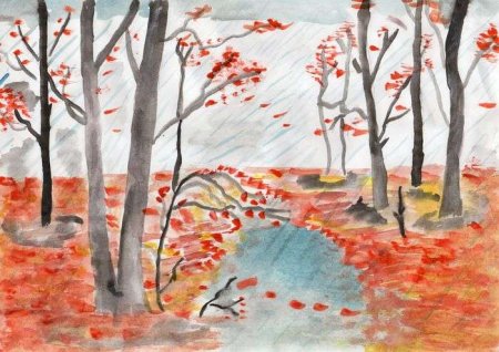 Последовательность рисования пейзажа для детей