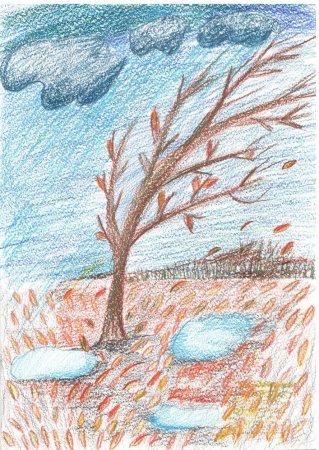 Поэтапное рисование осеннего дерева