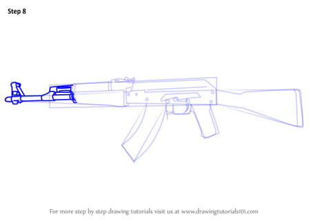 Автомат Калашникова АК-47 карандашом