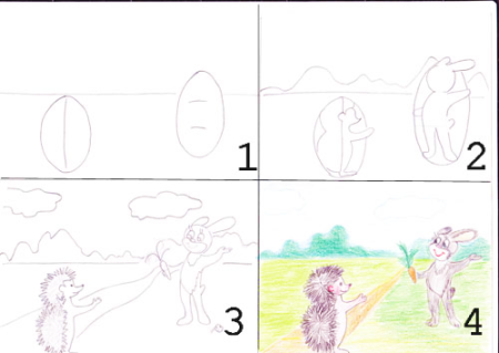Поэтапное рисование сказки