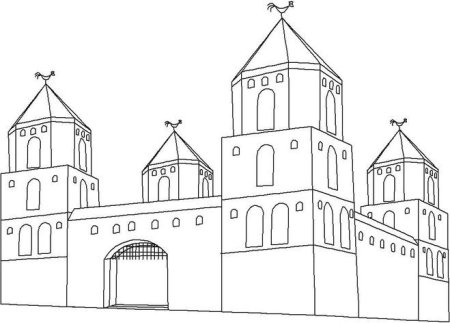 Объемный замок рисунок