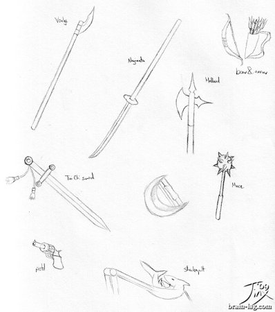 Рисунки оружия пошагово