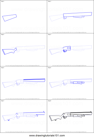 Нарисовать ружье карандашом поэтапно