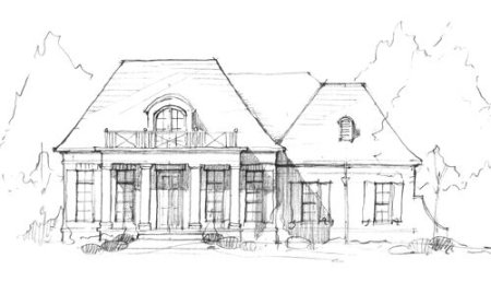 Особняк карандашом легкий