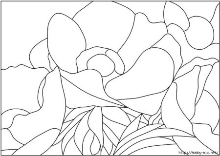 Витраж тюльпаны трафарет