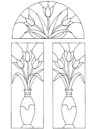 Витраж окна трафарет