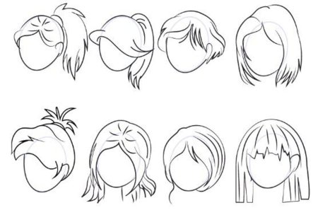 Шаблоны причесок для рисования