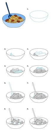 Как как рисовать макароны