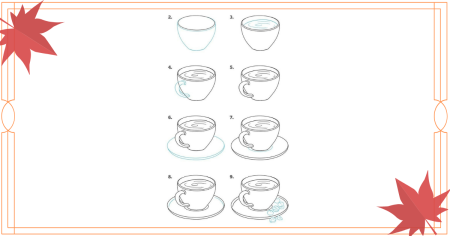 Поэтапное рисование кружки для детей