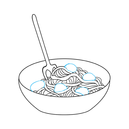 Тарелка салата карандашом