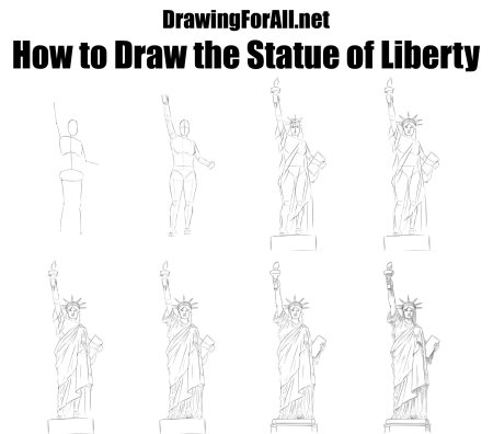 Поэтапное рисование статуи