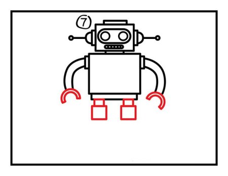 Схема рисования робота для детей
