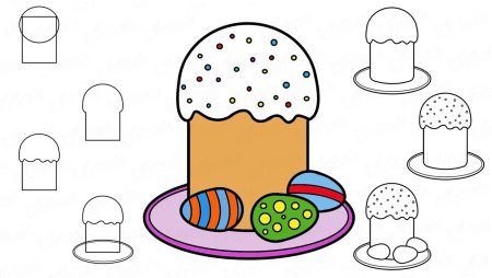 Раскраска Пасхальный кулич