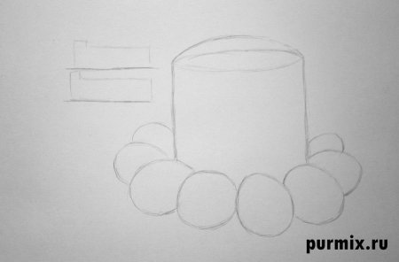 Поэтапное рисование кулича на Пасху