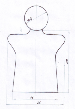 Выкройка куклы перчатки