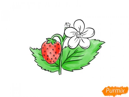 Клубника рисунок поэтапно