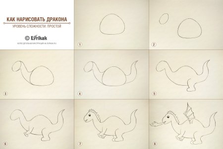 Птеродактиль рисунок пошагово