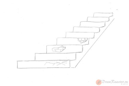Как нарисовать ступени карандашом