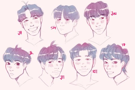 Референсы волос БТС