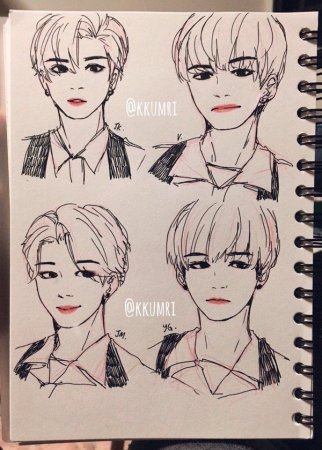 Рисунок корейской прически