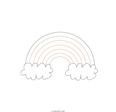 Радуга рисунок карандашом