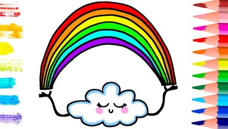 Радуга раскраска для детей