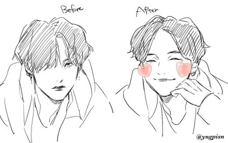 БТС карандашом аниме