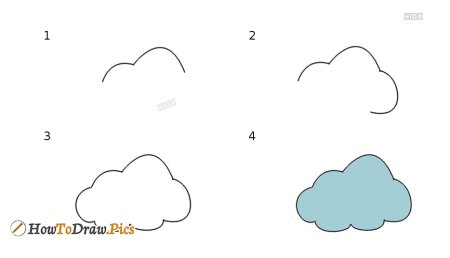 Красивое облачко контур