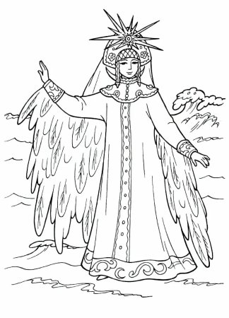 Раскраска сказки Пушкина для детей сказка о царе Салтане