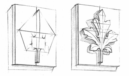 Этапы построения гипсовой розетки