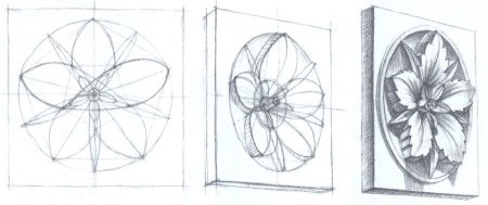 Построение гипсовой розетки Восьмилистник