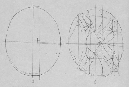 Гипсовая розетка схема построения