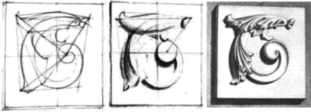 Этапы построения гипсовой розетки
