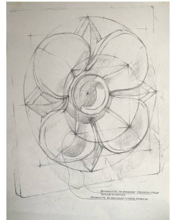 Гипсовая розетка трилистник построение