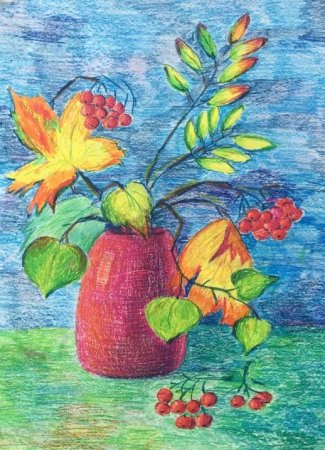 Рисунок осень карандашом