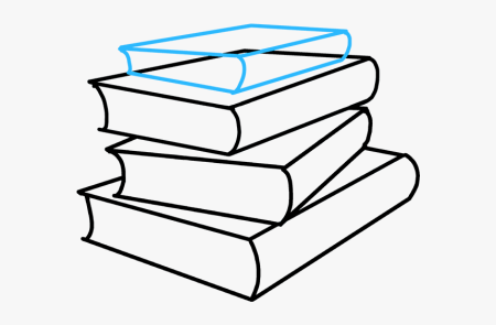 Стопка книг рисунок карандашом