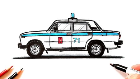 Как нарисовать полицейскую машину