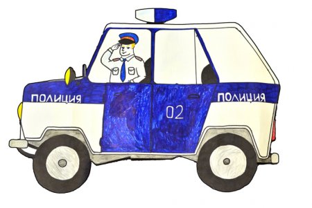 Полицейская машина рисунок