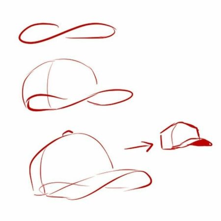 Кепка рисунок поэтапно
