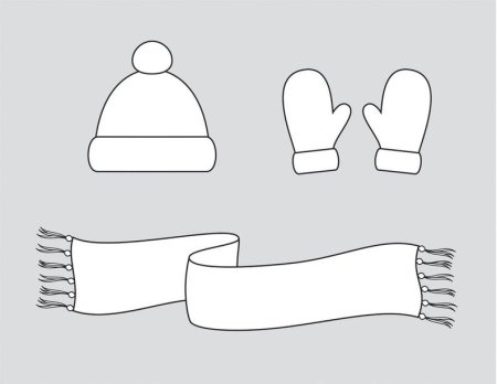 Шапка и шарф раскраска для детей